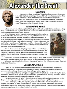 Preview of Alexander the Great Worksheet