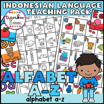 Preview of Alfabet Indonesian alphabet posters and flashcards