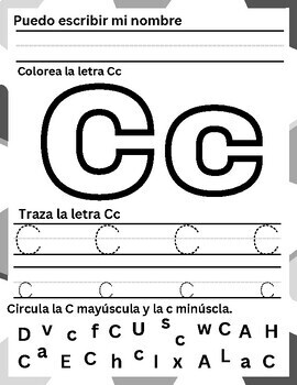 Alfabeto Abecedario Hojas de Trabajo | Spanish Alphabet Practice worksheet