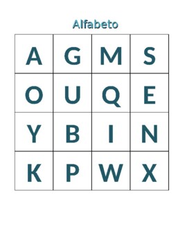 Preview of Alfabeto (Alphabet) Bingo