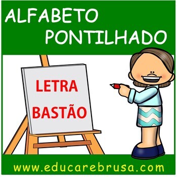 Preview of Português, Alfabeto Pontilhado em Letra Bastão, Educação Inclusiva, Autismo