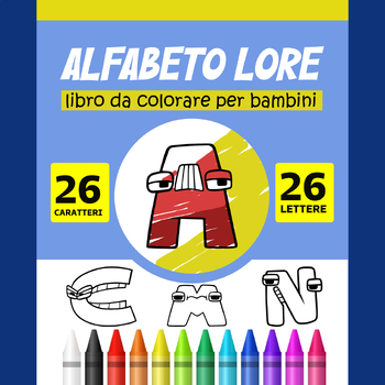 Preview of Alfabeto Lore libro da colorare - lettere da A a Z per bambini
