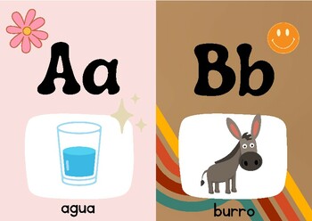 Preview of Alfabeto en español - Temática "groovy"