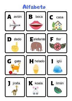 Preview of Alfabeto ilustrado en Español/ Spanish Picture Alphabet