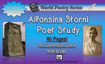 Preview of Alfonsina Storni Poet Study World Poetry Spanish Common Core
