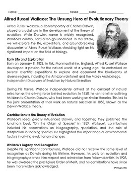 alfred russel wallace theory of evolution