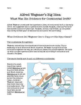 Preview of Alfred Wegener's Big Idea: Evidence for Continental Drift