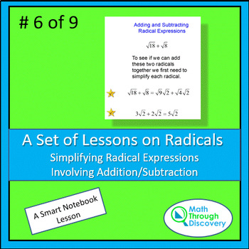 Preview of Alg 1 - Simplifying Radical Expressions with Addition/Subtraction