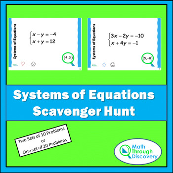 Preview of Alg 1 - Systems of Equations Scavenger Hunt