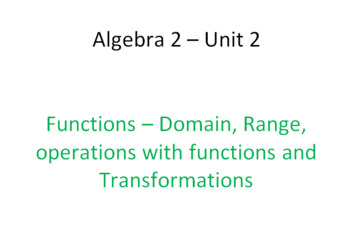 Preview of Alg 2 - Unit 2: Functions (part 1): range, domain, and operations.