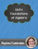 Alg1 Foundations of Algebra Unit: Notes, Homework, Quizzes