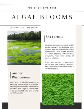 Preview of Algae Blooms: SAT style article with questions. Great for sub or post test!