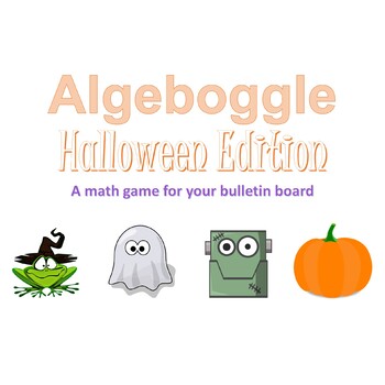 Preview of Algeboggle Halloween Edition: A Math Game For Your Bulletin Board