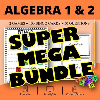 Preview of Algebra SUPER MEGA BUNDLE: Math Bingo Review Games