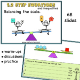 Algebra 1 2 steps Equations and Inequalities Balancing the