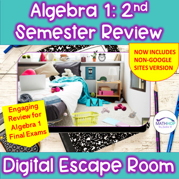 Preview of Algebra 1: 2nd Semester Final Exam Prep: End of Year Digital Escape Room