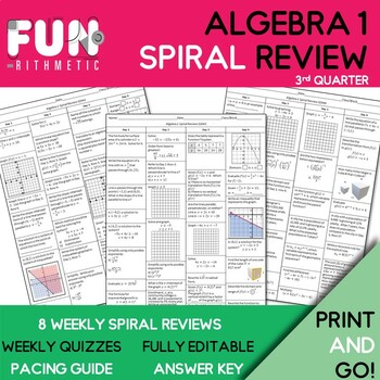 Preview of Algebra 1 3rd Quarter Spiral Review