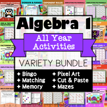 Preview of Algebra 1 | ALL YEAR Activities Variety Bundle