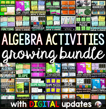 Preview of Algebra Activities Bundle with Digital Updates