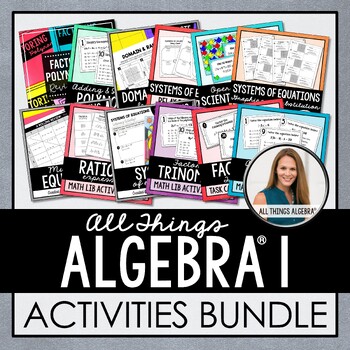 Preview of Algebra 1 Curriculum: Activities Bundle | All Things Algebra®