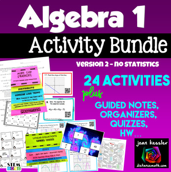 Preview of Algebra 1 Activity Bundle Version 2 - No Statistics