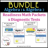Algebra 1 & Algebra 2 Back to School Review Packet and Dia