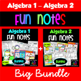 Algebra 1  Algebra 2  Combo Bundle of FUN Notes Doodle Pages