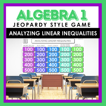 Preview of Algebra 1 Analyzing Linear Inequalities Jeopardy Style Review Game
