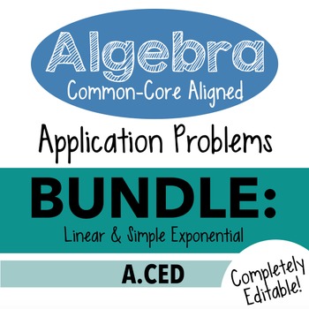 Preview of Standards Based Algebra 1 Assessment - A.CED Linear & Simple Exponential Bundle