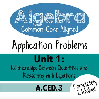 Preview of Algebra 1 Assessment A.CED.3 - Linear Modeling CCSSM Unit 1