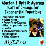 Algebra 1. Average Rate of Change for Exponential Functions