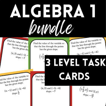 Preview of Algebra 1 Task Cards Bundle - Differentiated Practice Activity