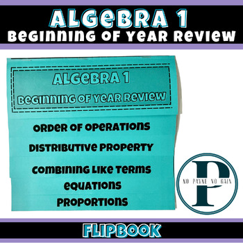 Preview of Algebra 1 Beginning of Year Review Flipbook