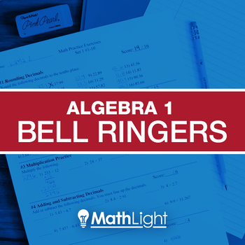 Preview of Algebra 1 Bell Ringers COMPLETE Set - review / practice for a full year