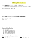 Algebra 1 Big Ideas Chapter 1, Lesson 2 and Lesson 3 Notes