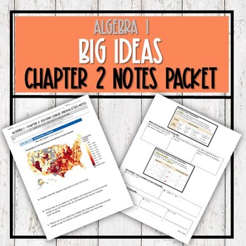 Preview of Algebra 1 Big Ideas - Chapter 2 Notes Packet