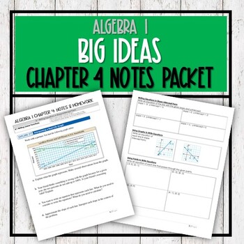 Preview of Algebra 1 Big Ideas - Chapter 4 Notes Packet