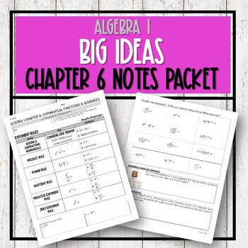 Preview of Algebra 1 Big Ideas - Chapter 6 Notes Packet