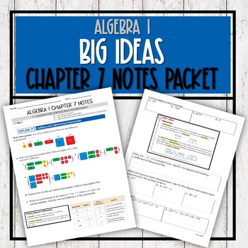 Preview of Algebra 1 Big Ideas - Chapter 7 Notes Packet