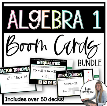 Preview of Algebra 1 Boom Cards - Digital Task Card Bundle