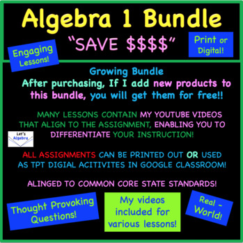 Preview of Algebra 1 Bundle