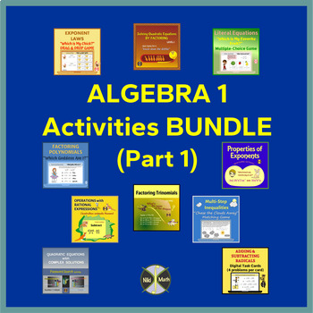 Preview of Algebra 1 Curriculum Bundle - 150 Activities 32% Savings