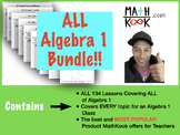 Algebra 1 - COMPLETE 134 Lessons - Covers ALL Topics - BUNDLE!!