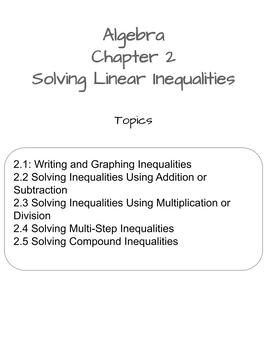 Preview of Algebra 1 Ch 2 (Inequalities) Guided Notes