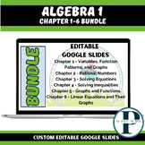 Algebra 1 Chapter 1-6 Editable Google Slides (Semester 1)