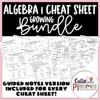 Preview of Algebra 1 Cheat Sheet Bundle