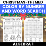Algebra 1 - Christmas Color by Number and Word Search