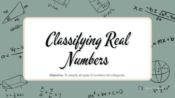 Preview of Algebra 1: Classifying Real Numbers NOTES - with corresponding teaching VIDEO