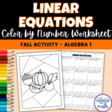 Algebra 1 Coloring Activity Fall Converting Linear Equations