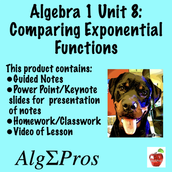 Preview of Algebra 1. Comparing Exponential Functions (video of lesson)